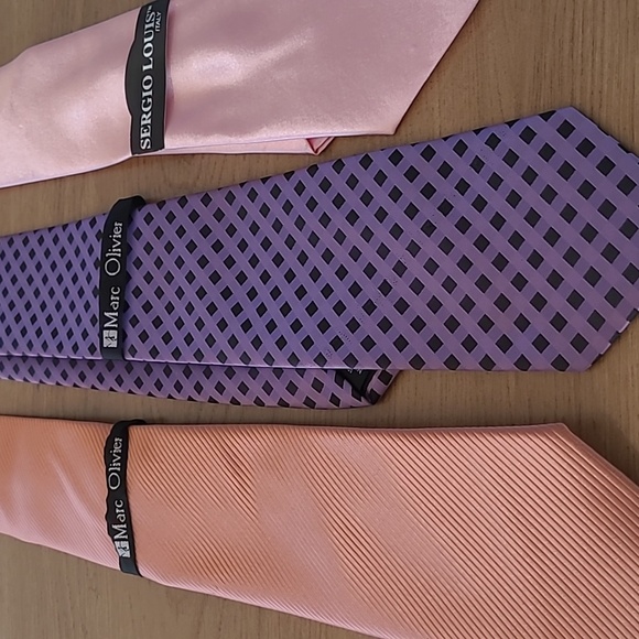 Bundel of 3 ties made by hand from marc olivier new no tag - Picture 6 of 11